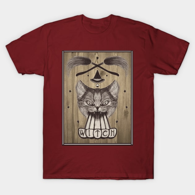 The Witch's Cat T-Shirt by MonoMano